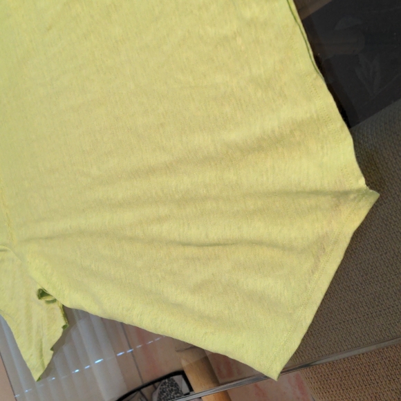 Chico's Linen Blend Asymmetrical Hem Tee Size 2 - NWT $8 - Picture 4 of 8